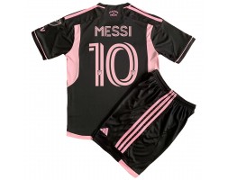 Inter Miami Lionel Messi #10 kläder Barn 2023-24 Bortatröja Kortärmad (+ korta byxor)